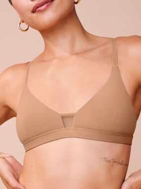 Pepper Mesh All You Bralette Beige Nude Wireless Bra Small Chest Size L
